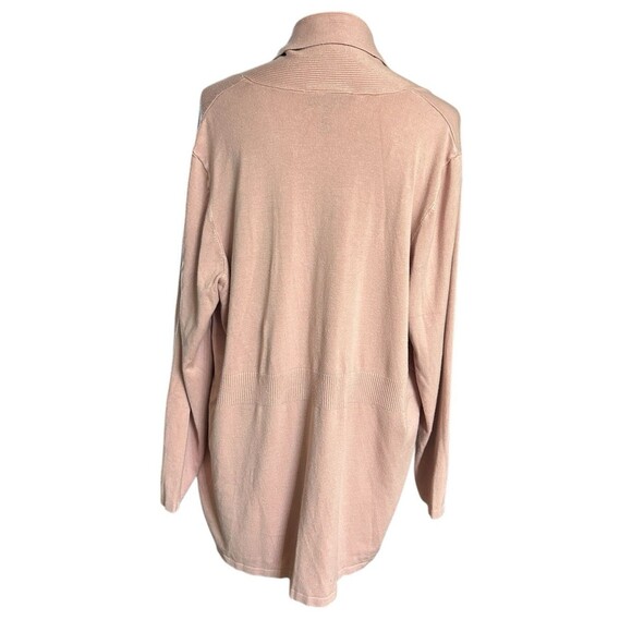 Lane Bryant Womens 18/20 Mauve Open Front Long Cardigan Ribbed Knit Sweater - Picture 6 of 9